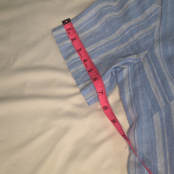 Anthropologie Light Blue Striped Boatneck Mini Dress - Picture 8 of 10